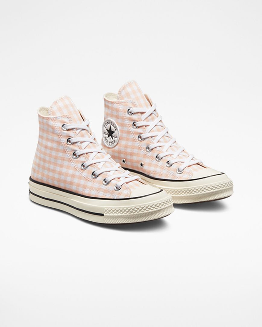 Tenisi Inalti Dama Converse Chuck 70 Gingham Corai Albi | RO RZFPW602